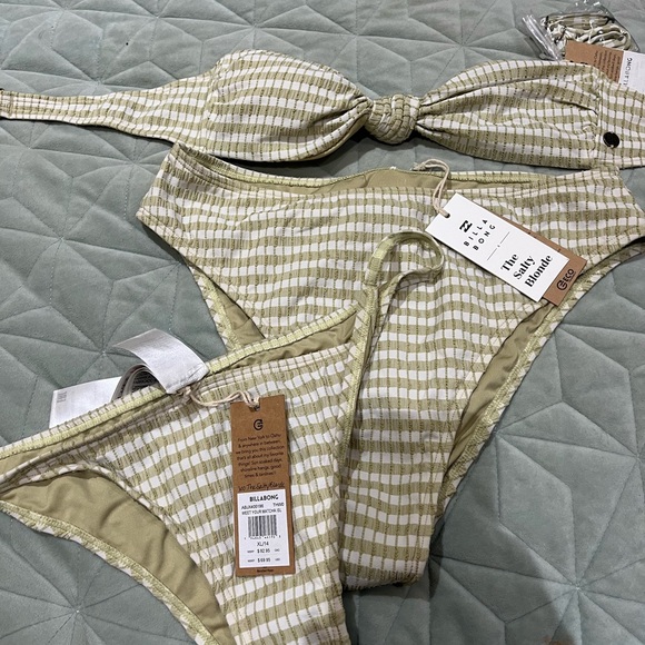 NWT Billabong meet your matcha THREE piece bikini - Picture 1 of 15